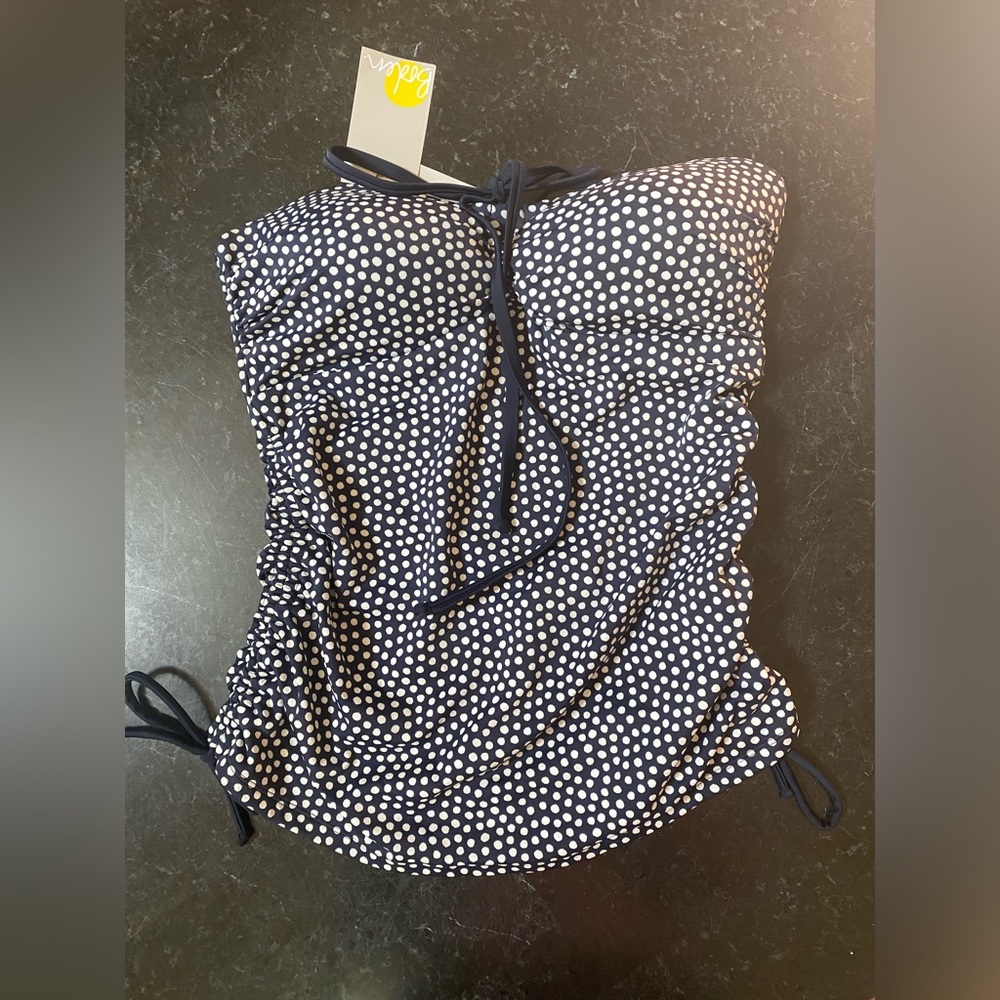 Boden Scatter Polka Dot Sardinia Navy Blue Tankini Top Size 10